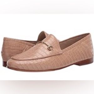 Sam Edelman Lorain Loafer Toasted Almond Kenya Croco Leather Size 9.5 M width